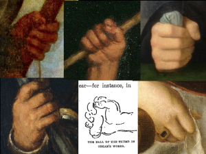 Figure 3: Titian's Hands vs. Morelli's Drawing of Titian's Hands